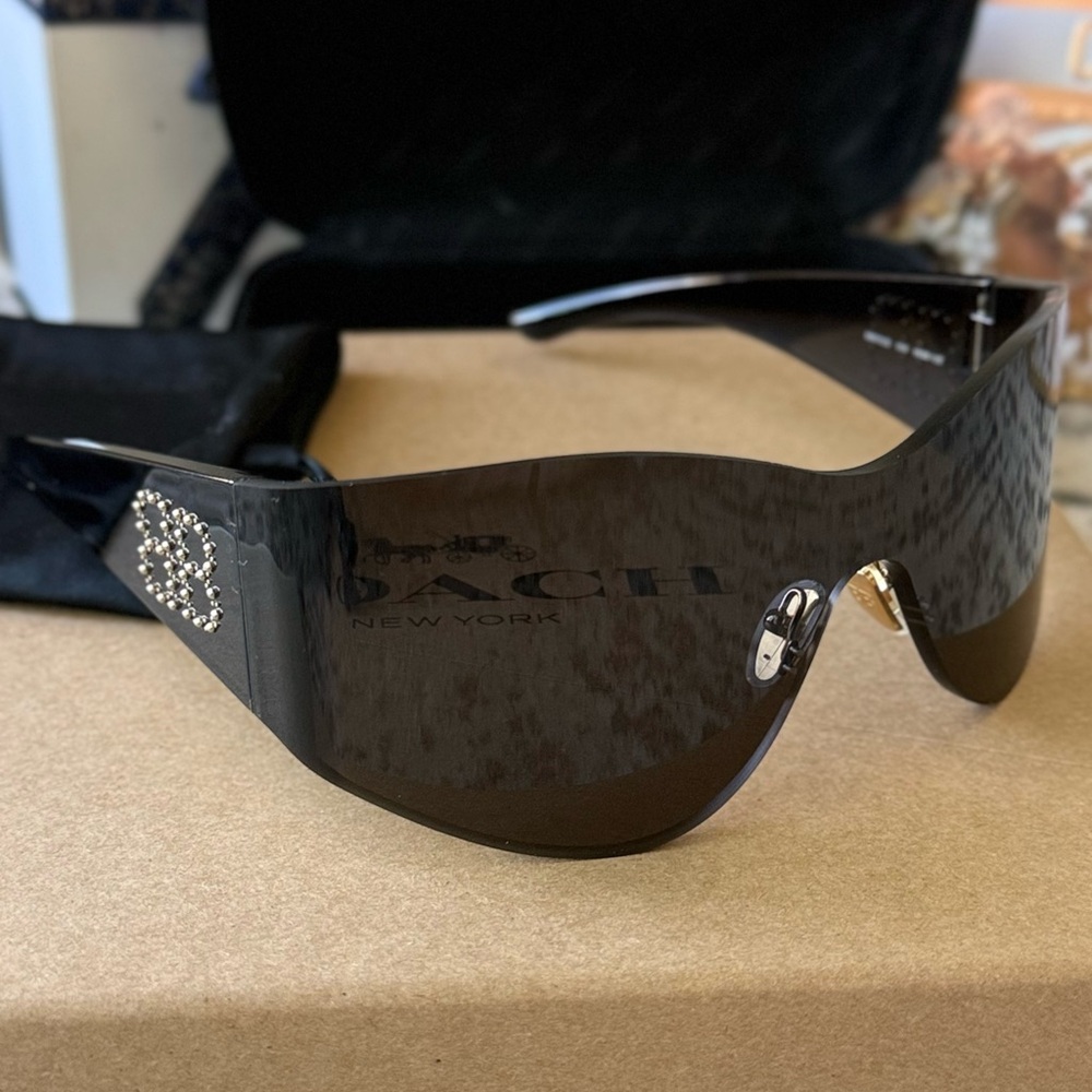Balenciaga Dark Sunglasses with Crystal Accents